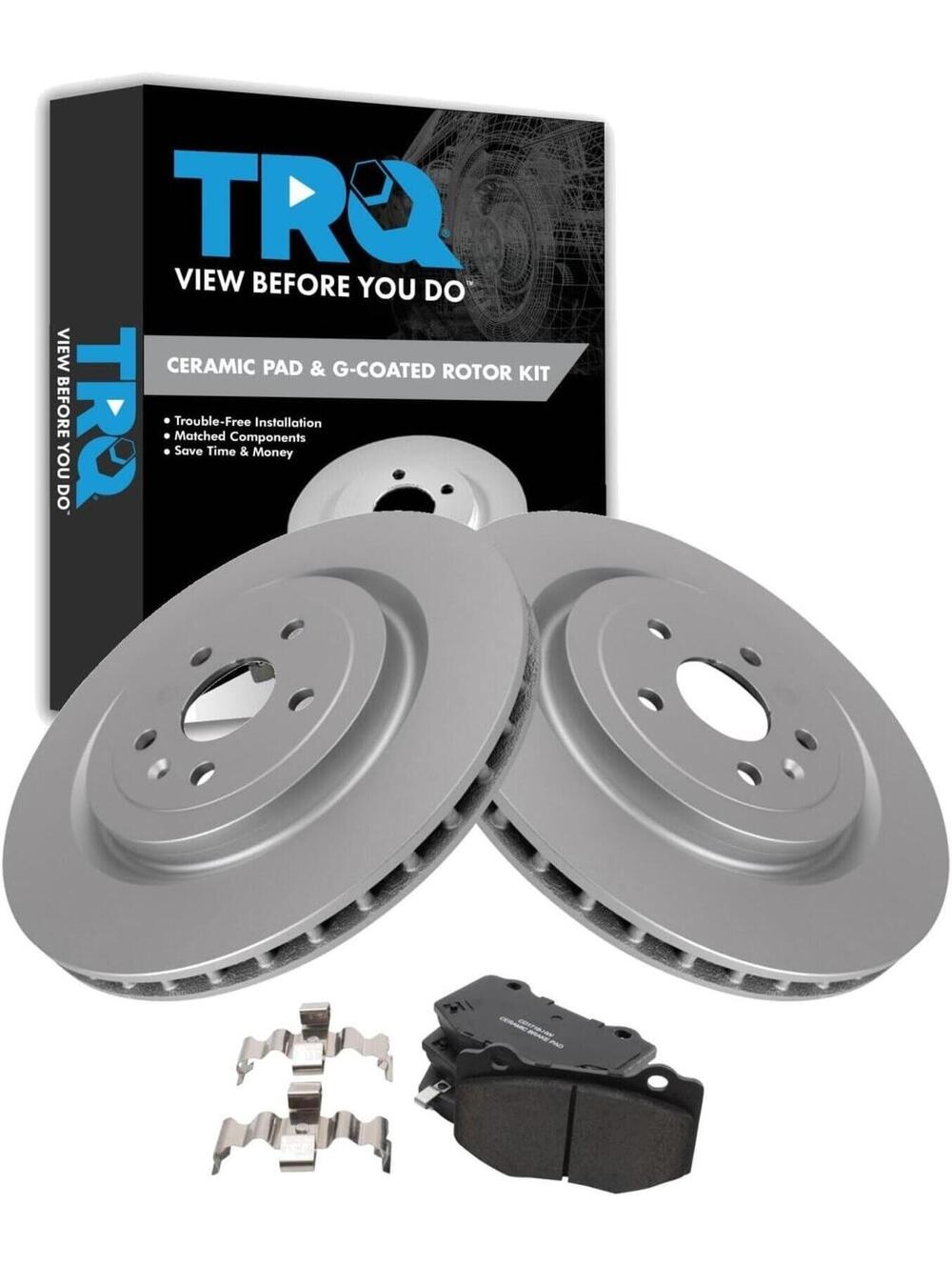2017-2020 Chevy Camaro TRQ Rear Brake Pad & Rotor Set Ceramic Coated 365mm